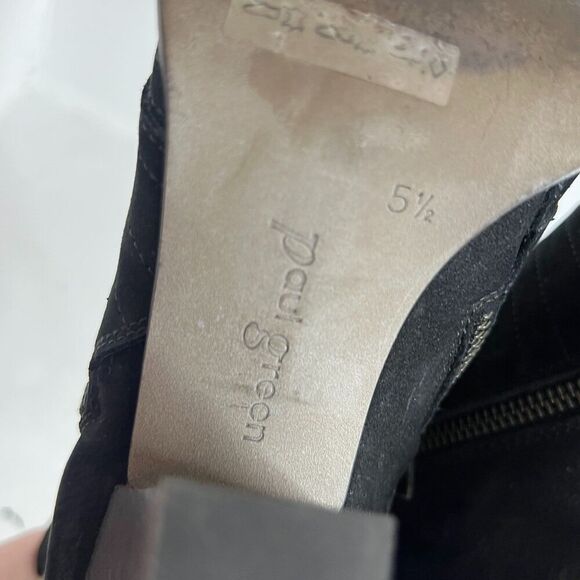 Paul Green Malibu Black Suede Ankle Boots Leather Booties Size 5.5 UK 8 US - Picture 6 of 10